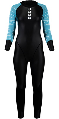 2026 Huub Mulheres Open Water Collective Back Zip Swim Wetsuit OWCWSB - Black / Sky Blue
