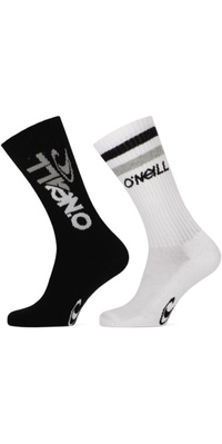 2025 ONeill Sport Meias Corte De Logotipo 2-Pack 201093033 - Black / Branco