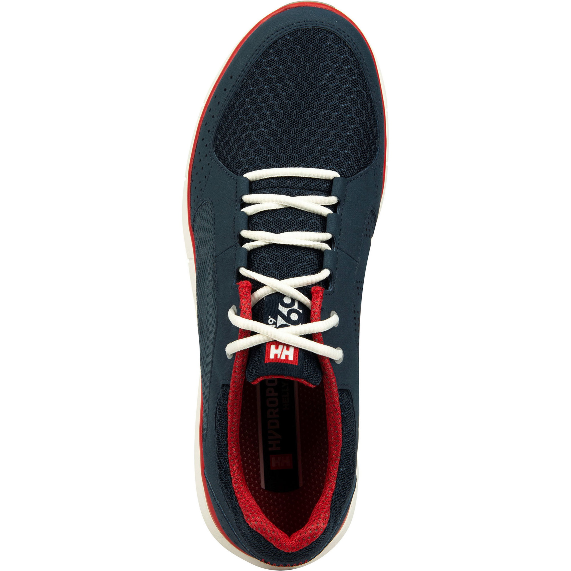 2026 Helly Hansen Homens Ahiga V4 Hydropower Sapatos De Vela 11582 - Navy / Vermelho Bandeira