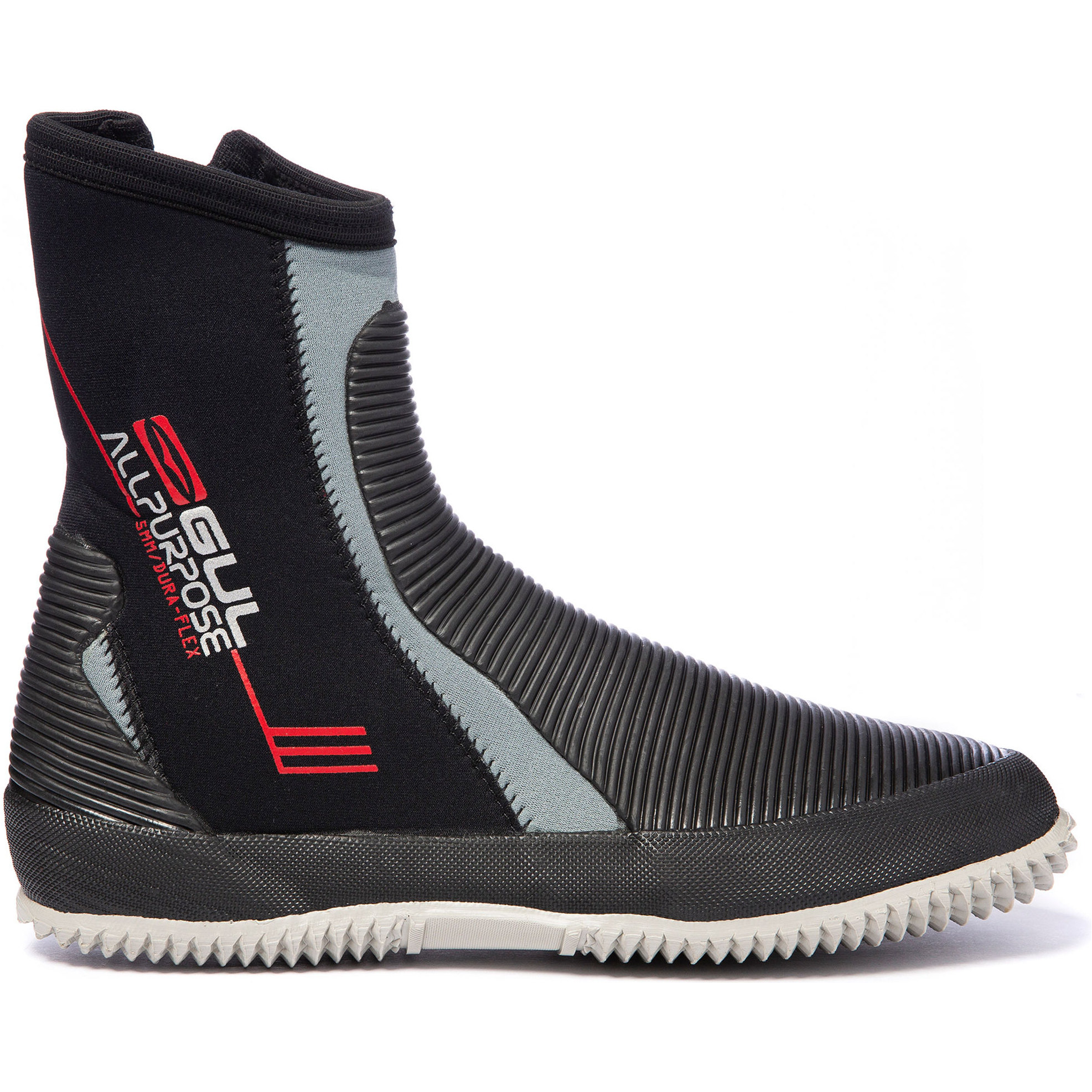 Gul Todos Os Efeitos 5mm Neoprene Botas Zipados Bo1276-a8 - Preto / Cinza