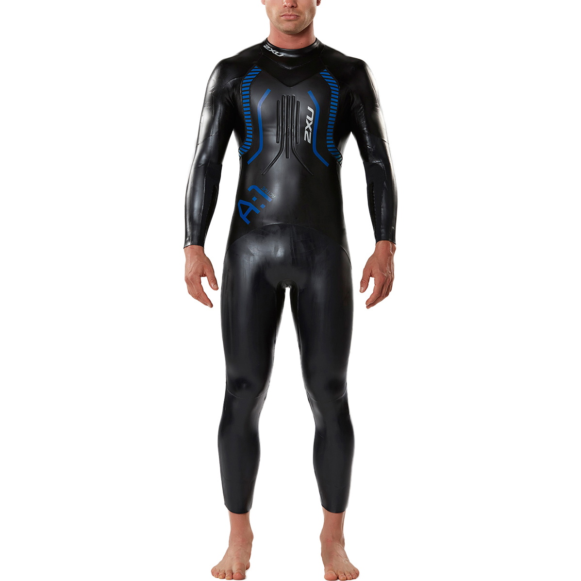 2017 2XU MENS A: 1 FATO DE FUTEBOL ACTIVO DE Triatlo BLACK / COBALT BLUE MW2304c