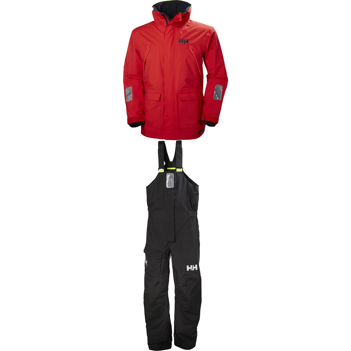 2019 Helly Hansen Pier Jaqueta Coastal 33872 E Calças 33900 Combi Definido Em Alerta Vermelho / ébano