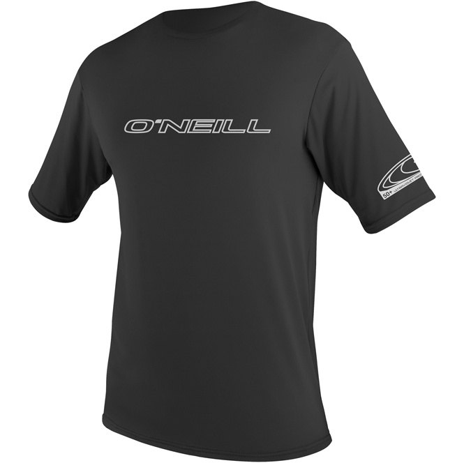 2026 O'Neill Mens Basic Skins Camisa De Sol De Manga Curta 3402 - Black