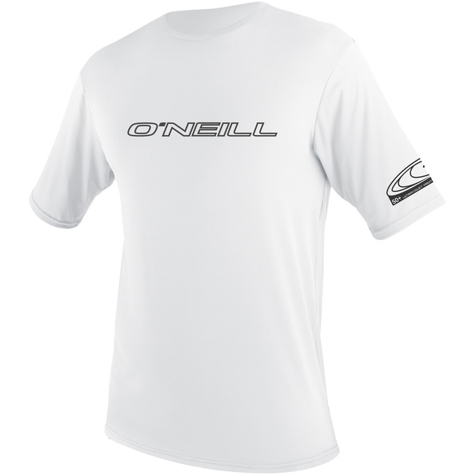 2026 O'Neill Mens Basic Skins Camisa De Sol De Manga Curta 3402 - White