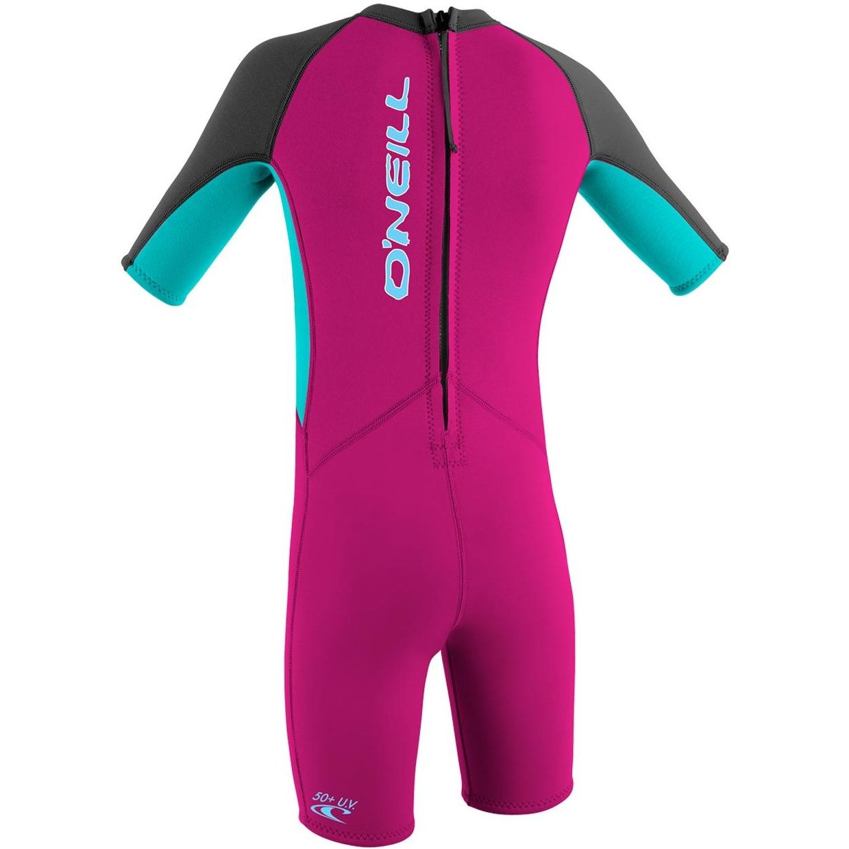 2026 O'neill Criança Reactor 2mm Back Zip Shorty Fato De Mergulho 4867g - Berry / Aqua / Graphite