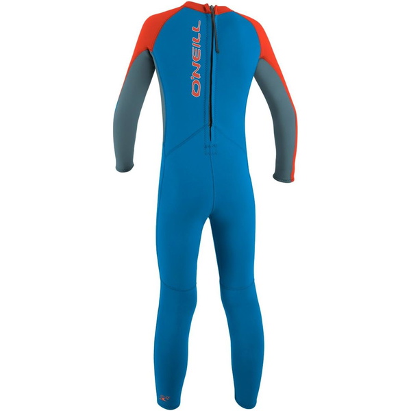 2026 O'neill Criança Reactor 2mm Back Zip Fato De Mergulho 4868 - Azul / Vermelho Néon