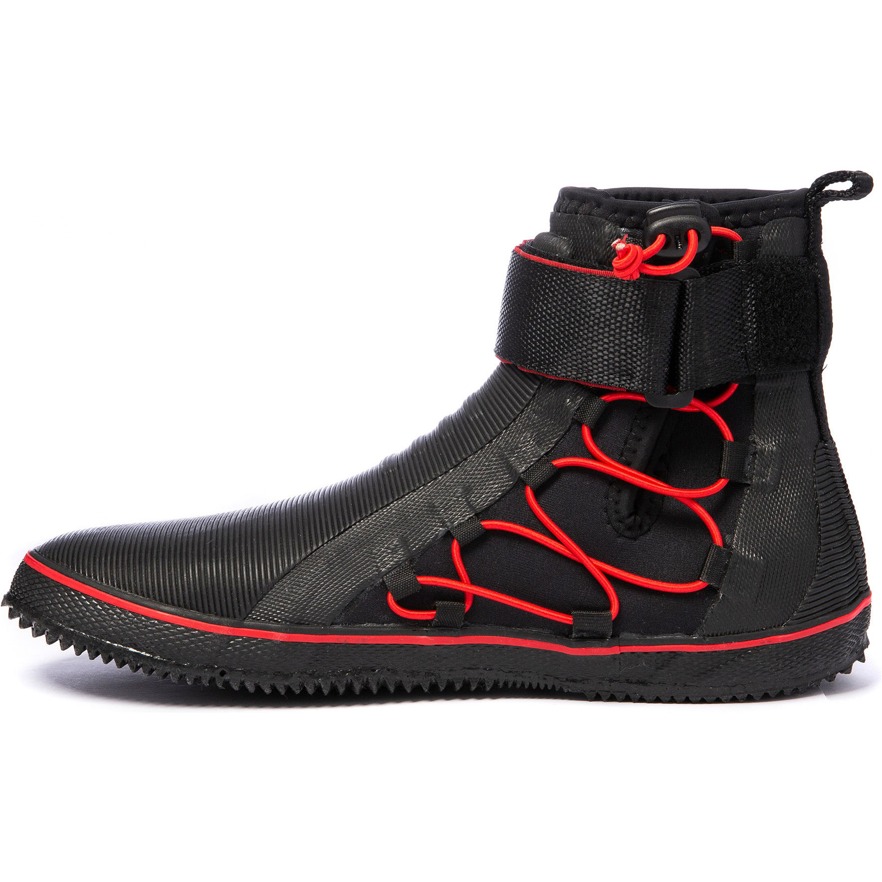 Botas De Cano Alto Gul All Purpose 5mm Com Cadarço 2025 BO1304-B2 - Black /Vermelho