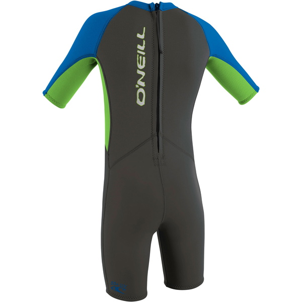 2026 O'neill Criança Reactor 2mm Back Zip  Shorty Fato De Mergulho 4867 - Graphite / Dayglo / Ocean