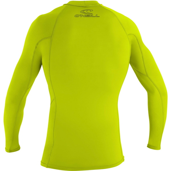 2026 O'Neill Basic Skins Manga Comprida Para Homem Rash Guard 3342 - Lime