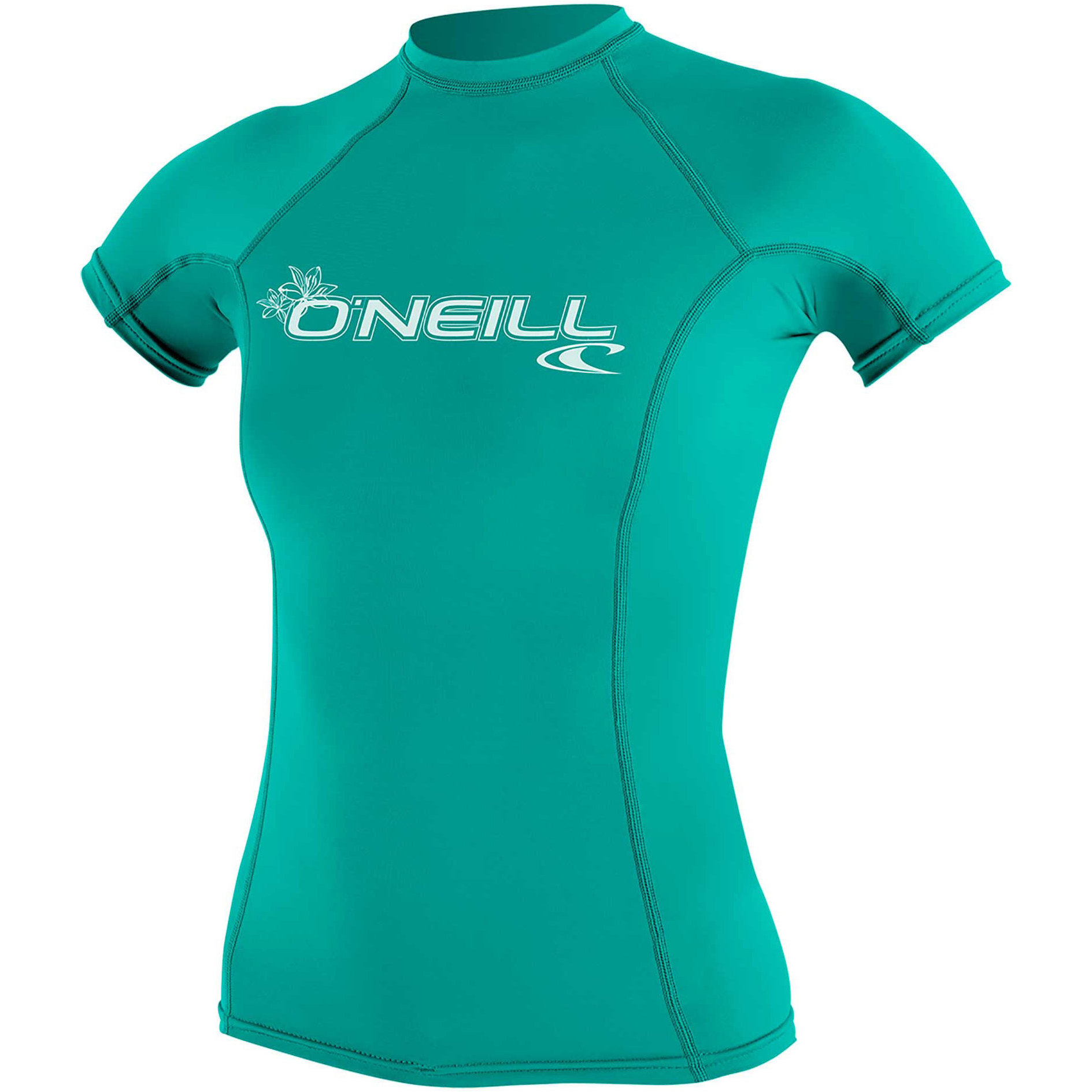 2026 O'Neill Womens Basic Skins Short Sleeve Crew Rash Vest 3548 - Light Aqua