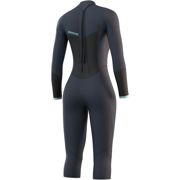 Mystic Womens Brand 3/2mm Braço Comprido Perna Curta Back Zip Fato De Mergulho 21032 - Night Blue