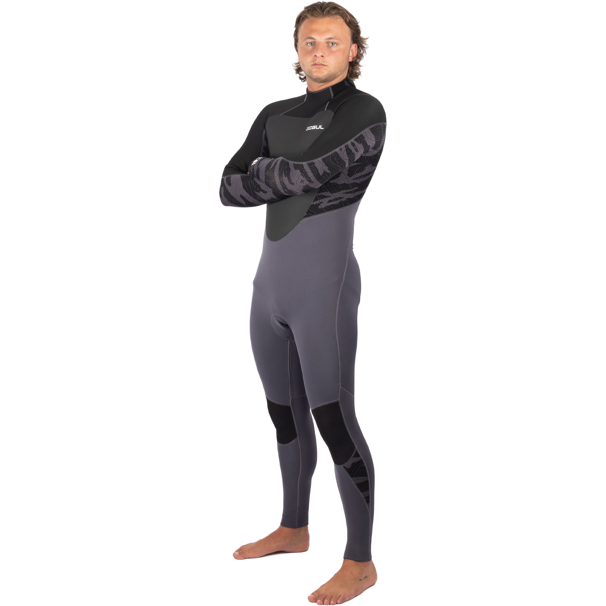 2025 Homem Generoso Response 5/3mm Gbs Back Zip Fato De Mergulho Re1213-c1 - Cinzento / Preto