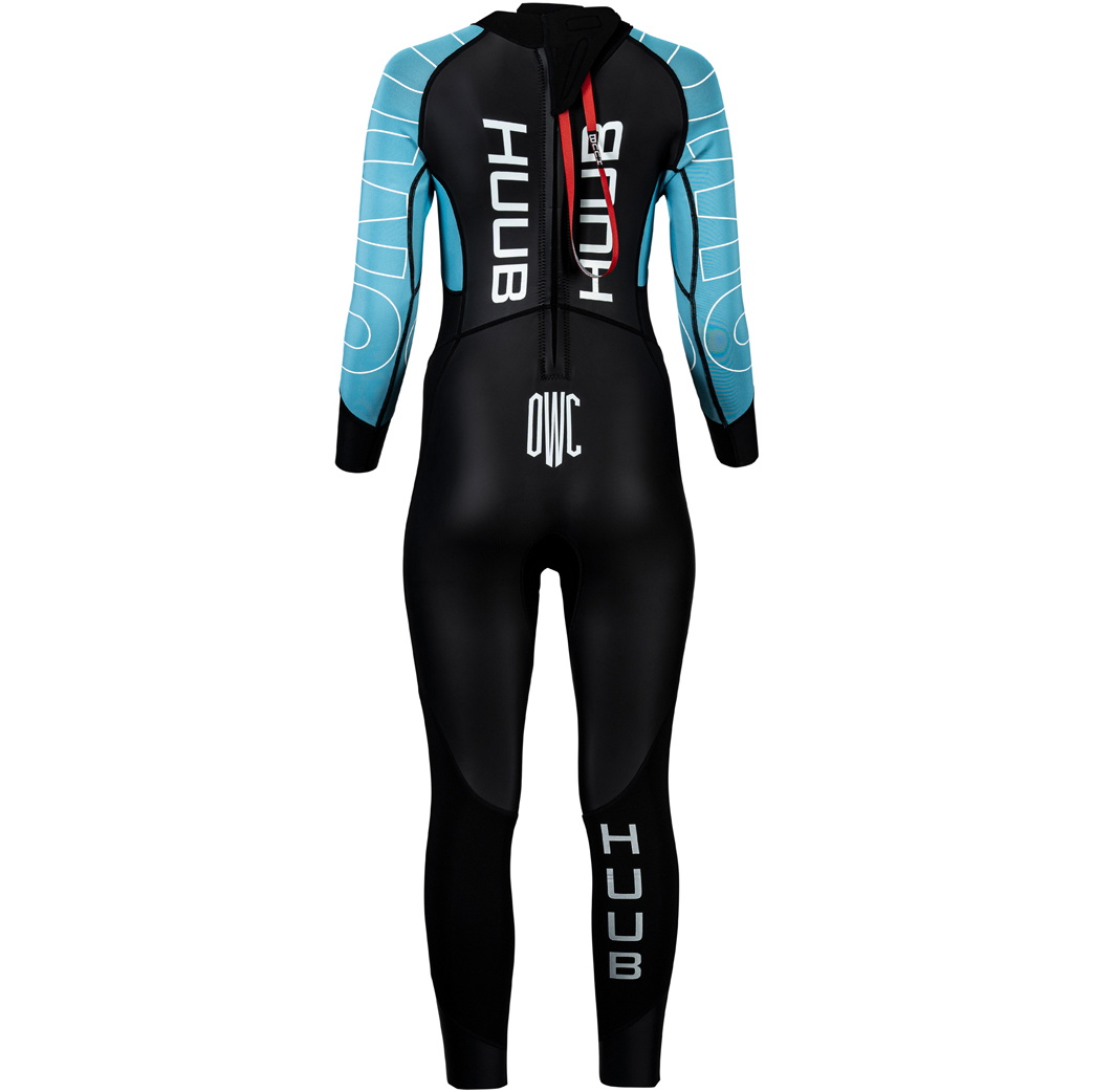 2026 Huub Mulheres Open Water Collective Back Zip Swim Wetsuit OWCWSB - Black / Sky Blue
