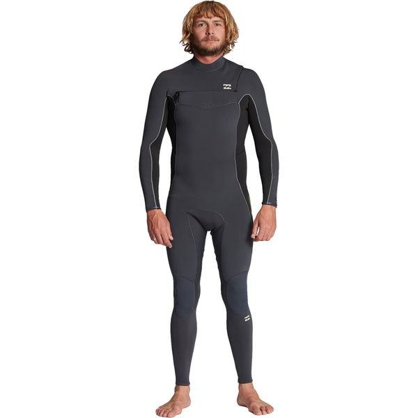 2024 Billabong Dos Homens Absolute 3/2mm Gbs Chest Zip Wetsuit Abyw100192 - Cinzento