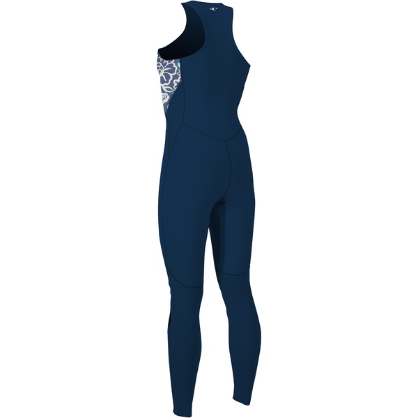 2024 O'neill Mulheres Bahia 1.5mm Front Zip Long Jane Fato De Mergulho 4860 - Francês Navy / Crisflor