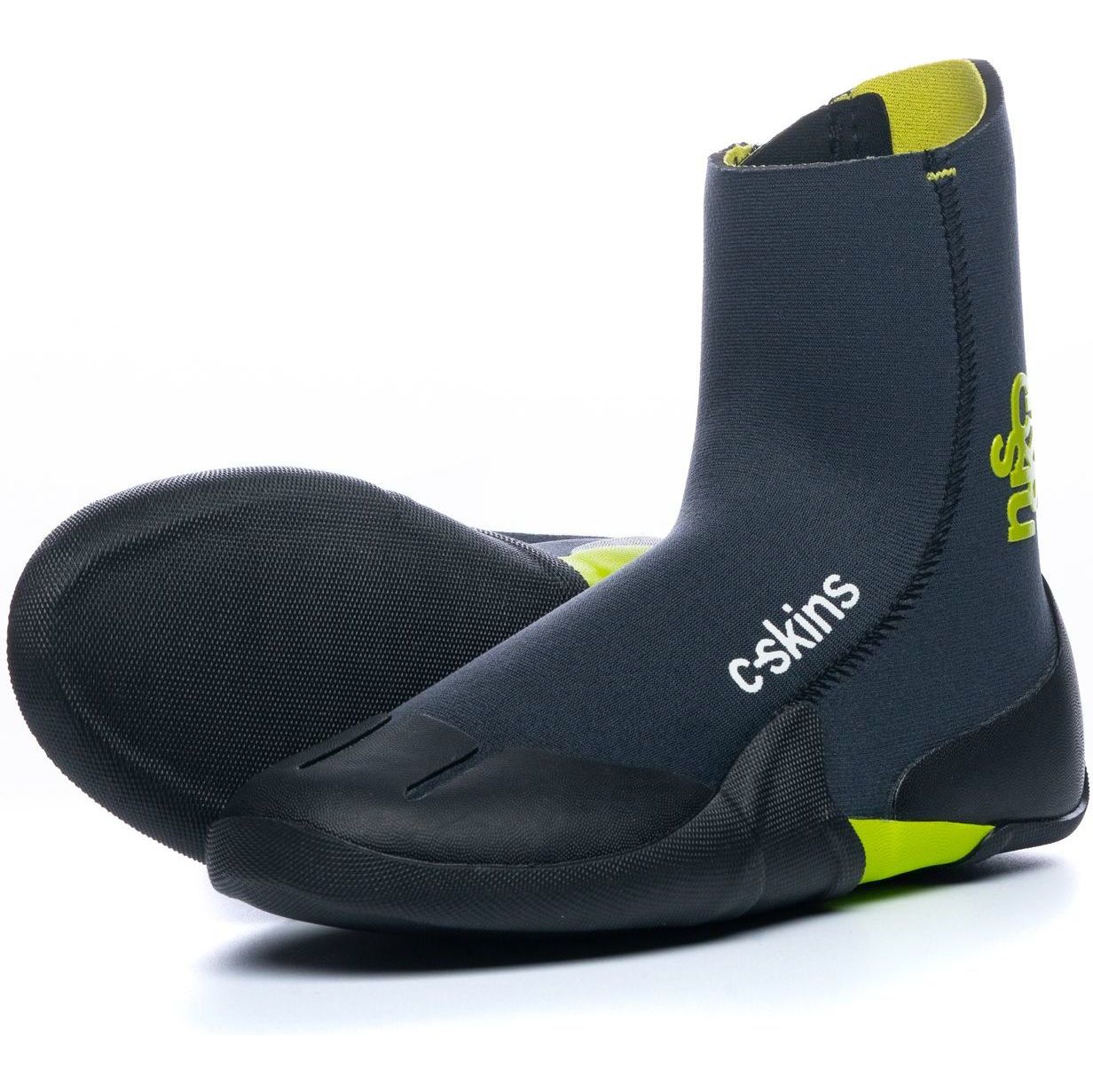 2026 C-Skins Junior Legend 3.5mm Botas De Neopreno Com Fecho De Correr E Biqueira Redonda C-BOLEJZ - Graphite / Flash Green / Black
