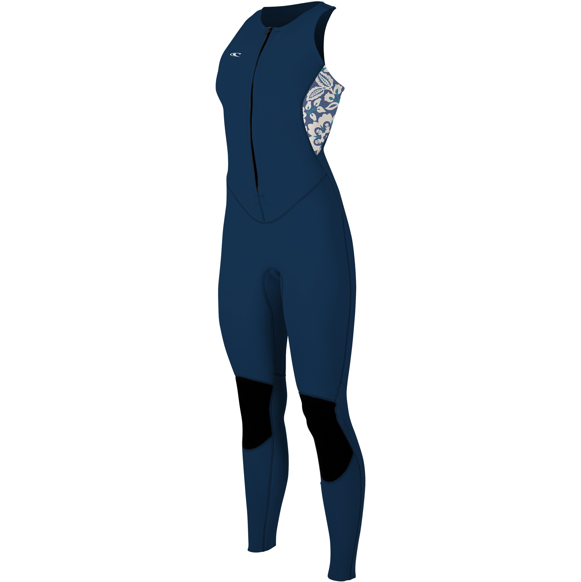 2024 O'neill Mulheres Bahia 1.5mm Front Zip Long Jane Fato De Mergulho 4860 - Francês Navy / Crisflor