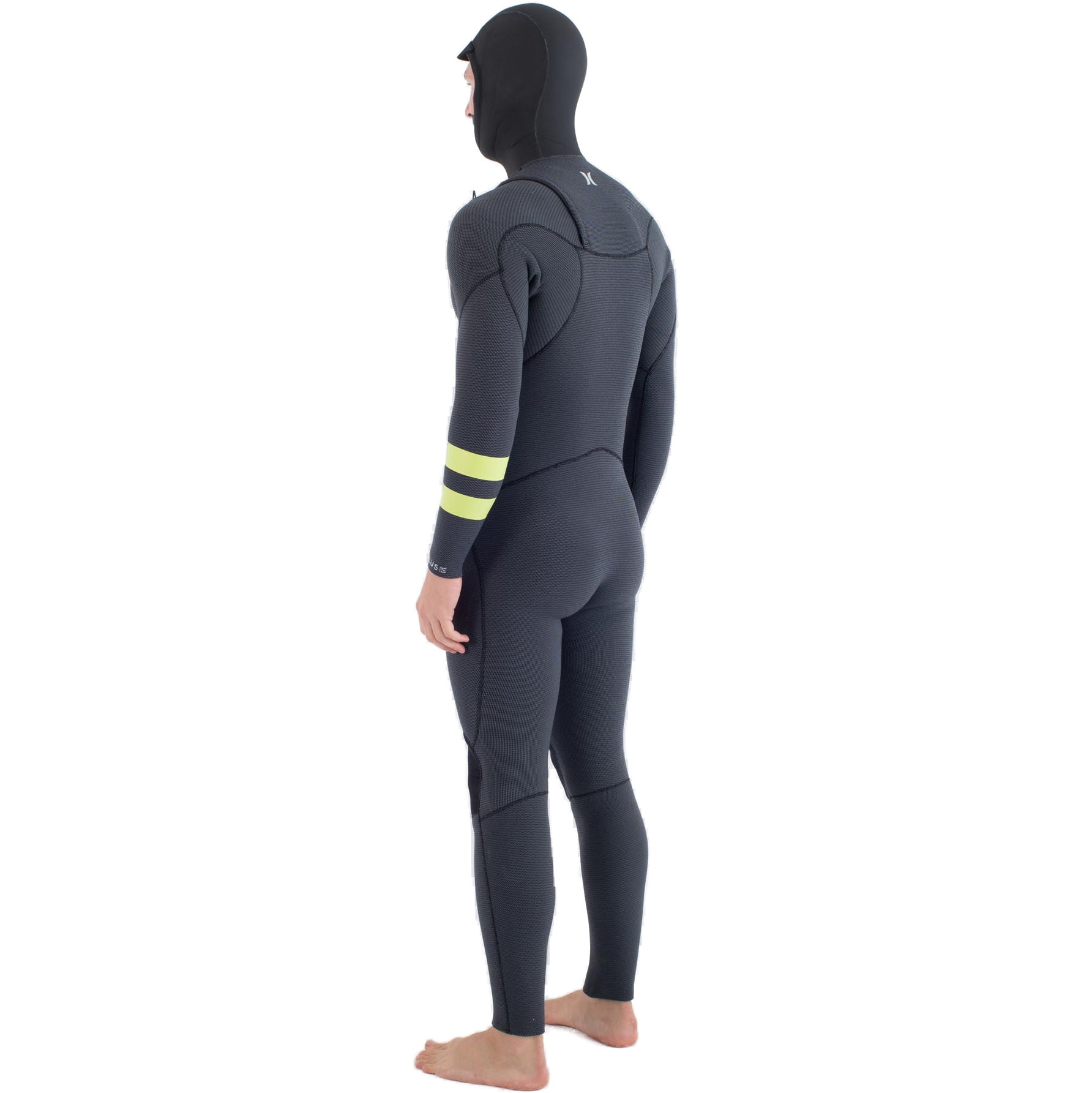 Roupa De Mergulho Hurley Masculina Plus 5/3mm Com Capuz Chest Zip Modelo MFS0012543, 2025 - Black /Limão
