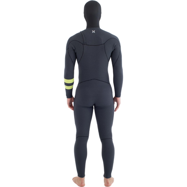 Roupa De Mergulho Hurley Masculina Plus 5/3mm Com Capuz Chest Zip Modelo MFS0012543, 2025 - Black /Limão