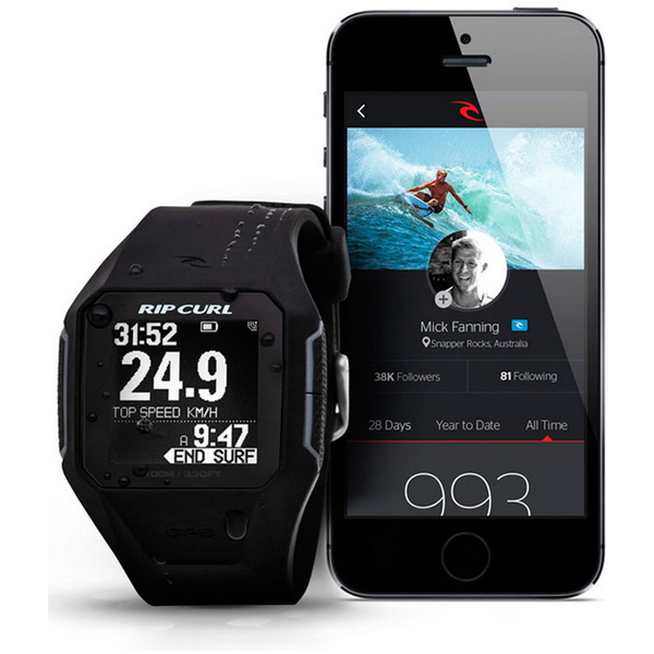 2018 Rip Curl Pesquisa GPS Smart Surf Watch em PRETO A1111