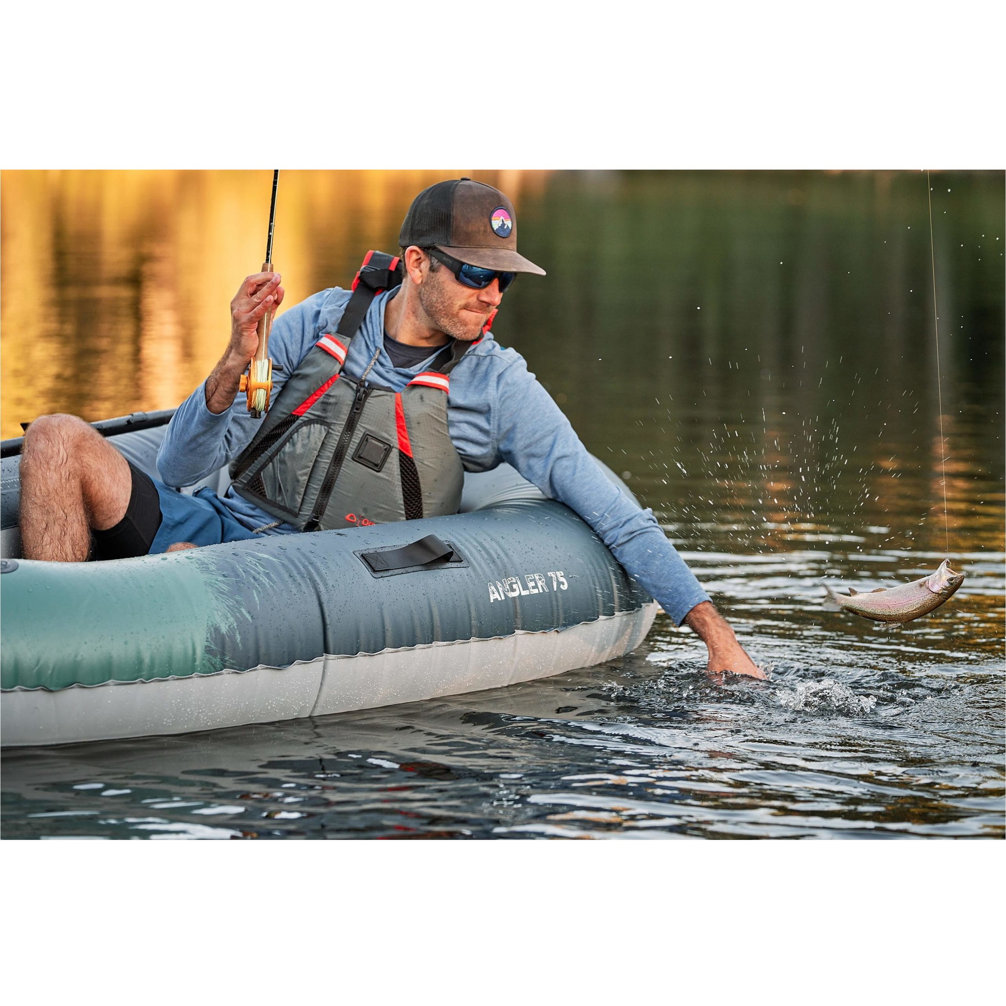 2026 Aquaglide Backwoods 75 Ultralight 1 Pessoa Pescador Caiaque AGUL1 - Navy