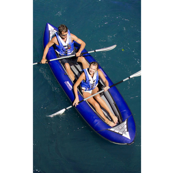 2026 Aquaglide Chinook Tandem Xl Caiaque Inflável Azul & 2 Pás E Bomba