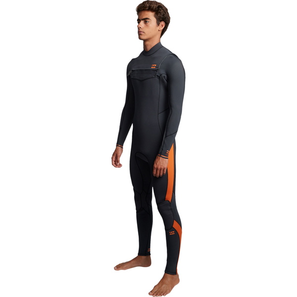 Furnace Masculina Billabong 2020 Absolute 5/4 5/4mm Chest Zip Macacão Areia Preta Q45m09