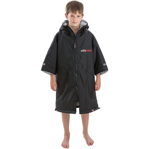 2023 Dryrobe Advance Manga Curta Mudança Robe DR100 - Black / Cinzento