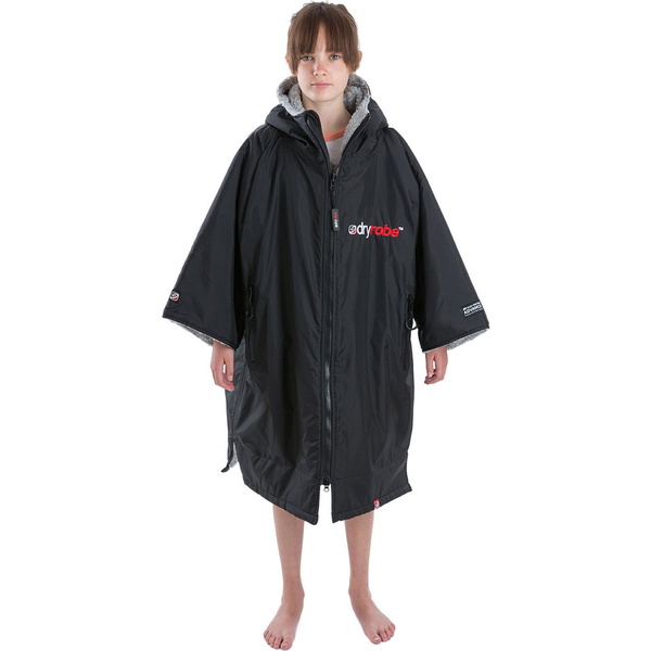 2023 Dryrobe Advance Manga Curta Mudança Robe DR100 - Black / Cinzento
