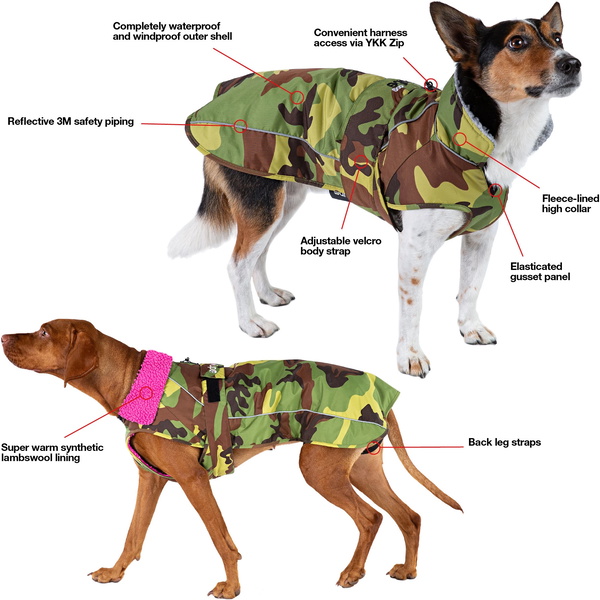 Casaco Para Cães 2026 « Dryrobe » V3DRDC - « Pink » / Camuflagem