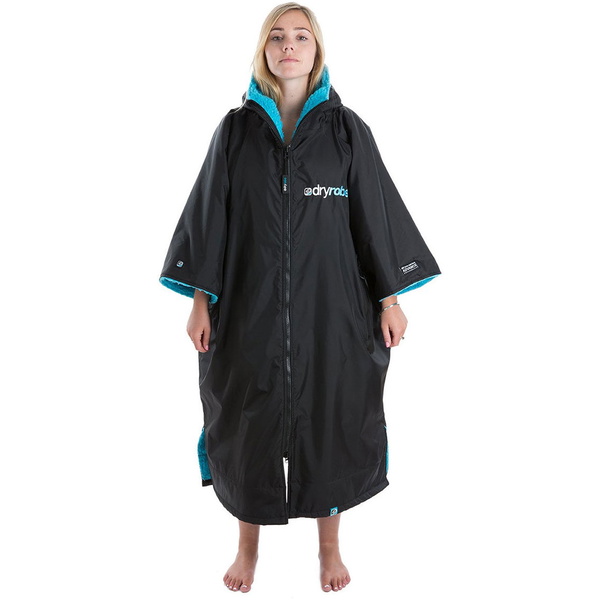 2023 Dryrobe Advance Manga Curta Mudança Robe DR100 - Black / Azul