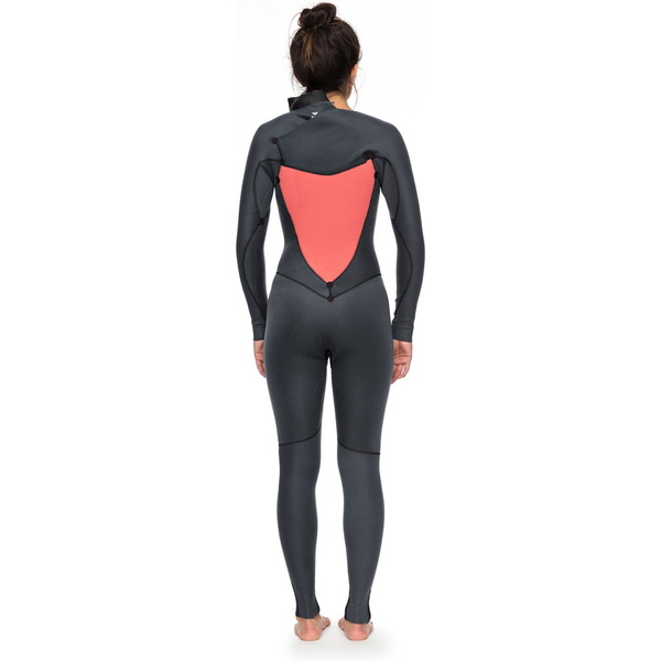 Roxy Womens Syncro Plus 4 / 3mm Peito Zip LFS Wetsuit PRETO ERJW103030