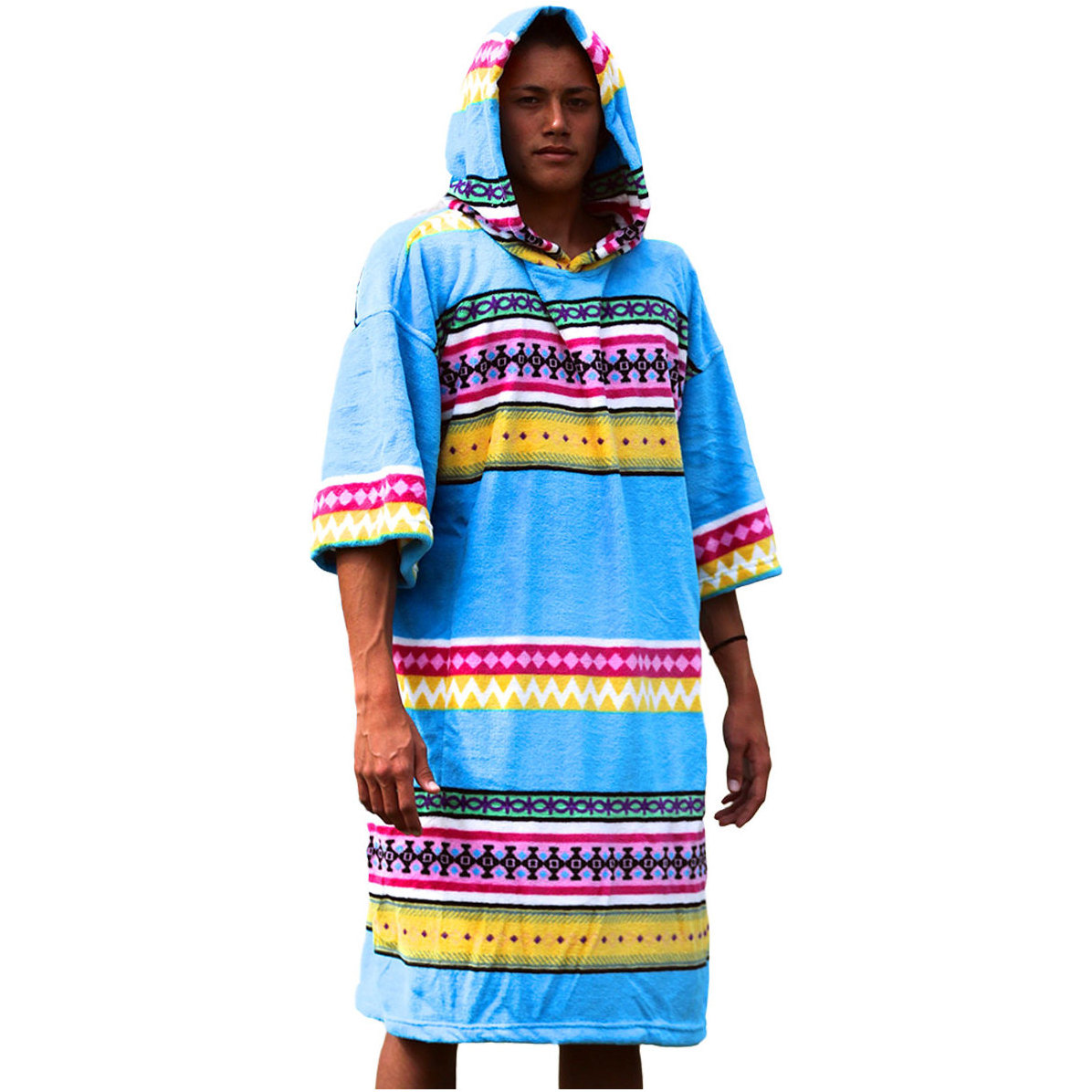 2018 TLS SURF HOODED CHANGING ROBE / PONCHO - Ethnic Stripe