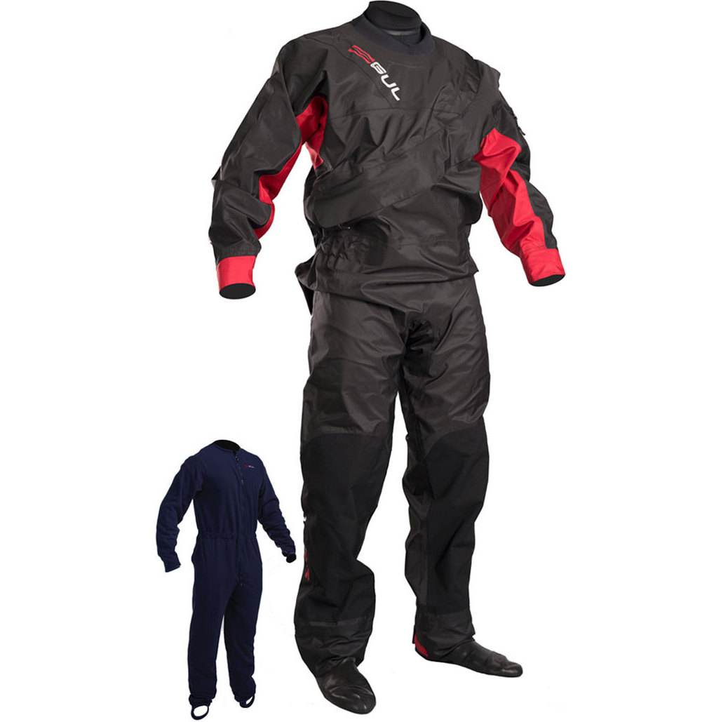 Gul Dartmouth Eclip Zip Drysuit Preto / Vermelho Gm0378-b3 Com Roupa De Baixo Gratuita