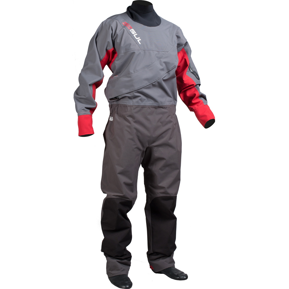 2017 Gul Dartmouth Eclip Zip Drysuit CHARCOAL / RED GM0378