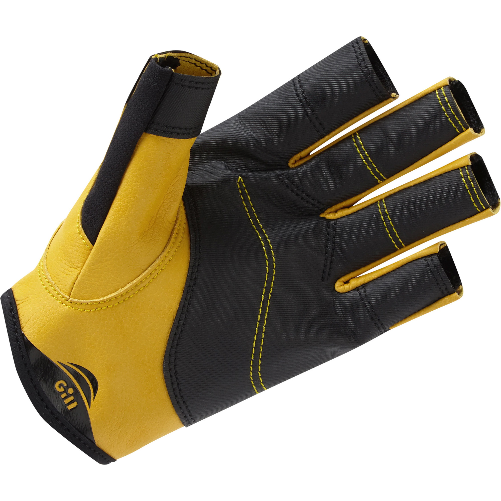 2026 Gill Pro Short Finger Vela Luvas 7443 - Pretas
