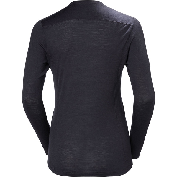2021 Helly Hansen Mulheres Merino Luz Longa Manga Top Ebony 48366