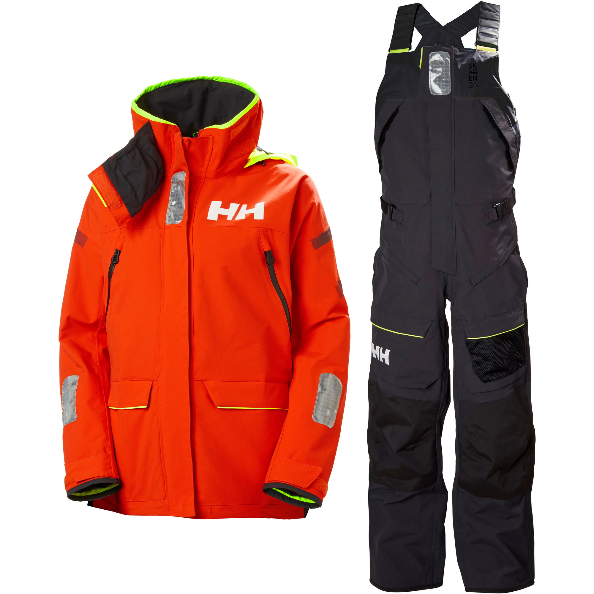 Conjunto 2021 Helly Hansen Feminino Skagen Para Vela Offshore E Calça Combinada - Tomate Cereja / ébano