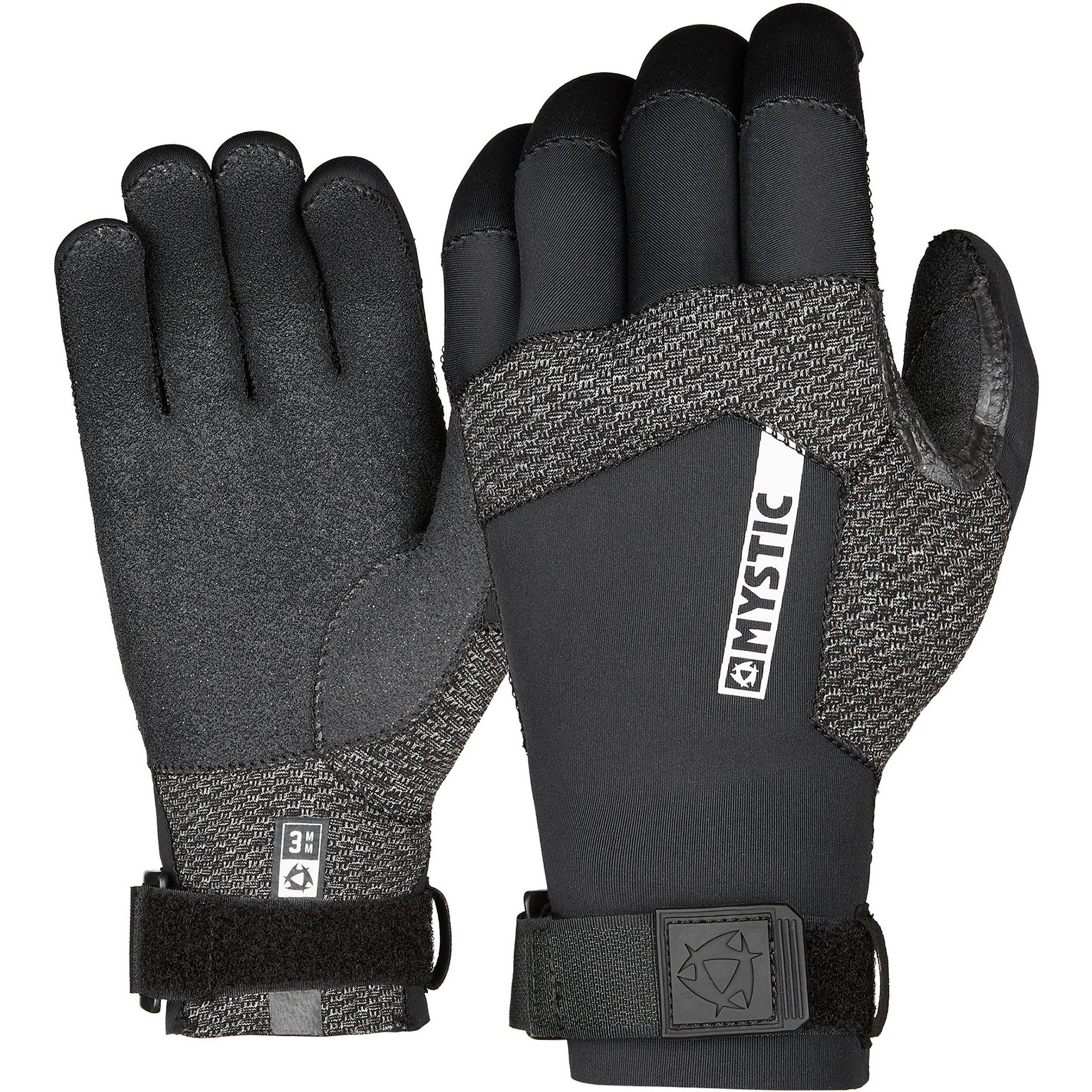 2022 Mystic Marshall 3mm Luvas De Neopreno Pré-curvadas 200046 - Black