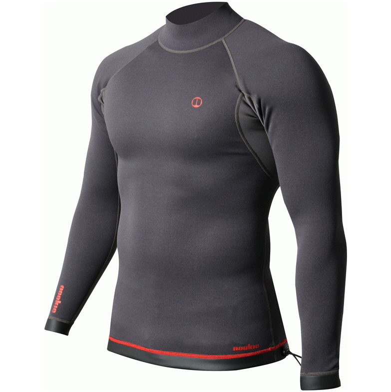 2026 Nookie Homem Ti 1mm Manga Longa Wetsuit Top NE12 - Black / Vermelho