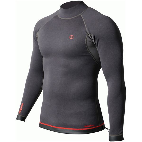 2026 Nookie Homem Ti 1mm Manga Longa Wetsuit Top NE12 - Black / Vermelho