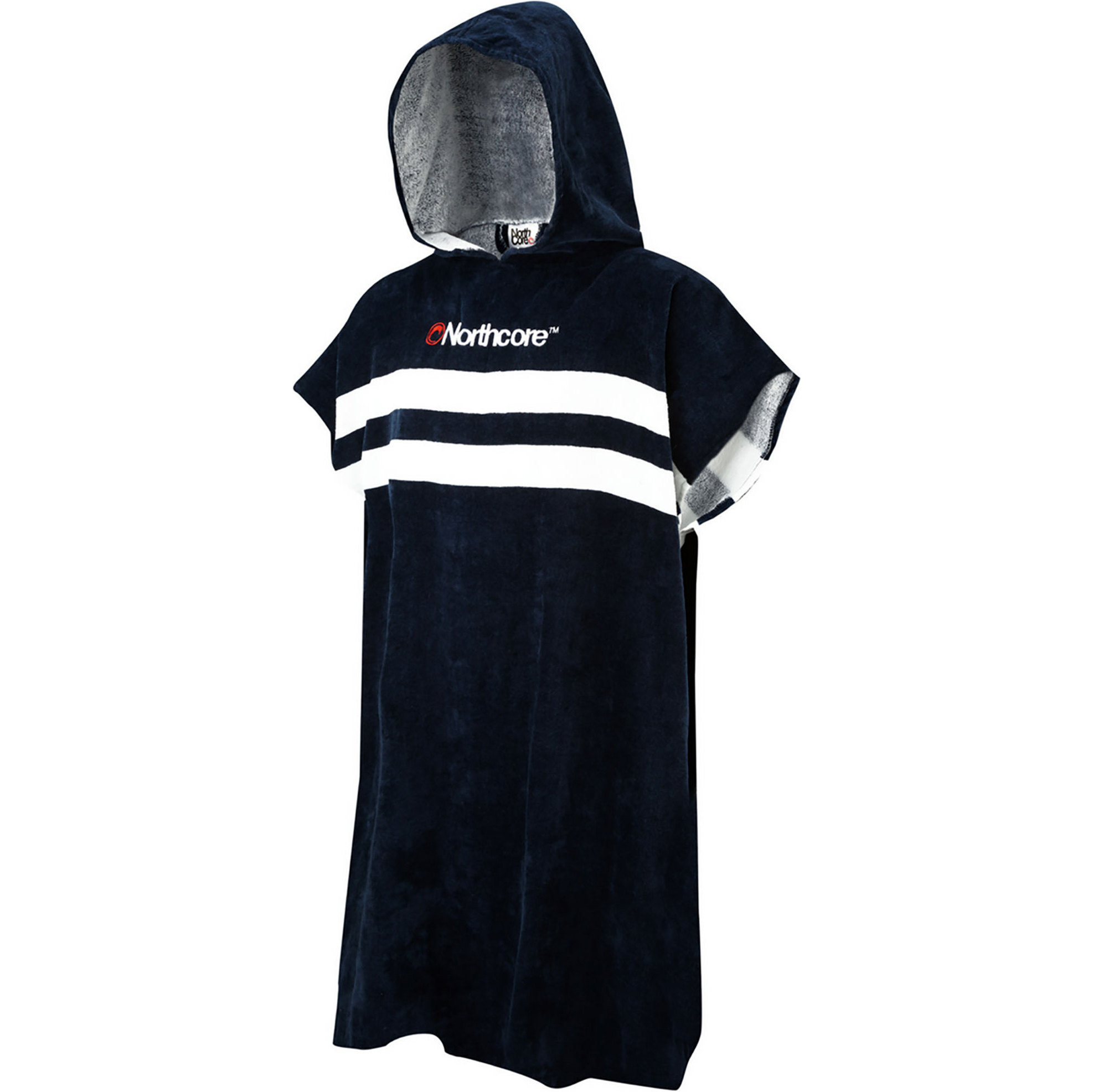 2026 Northcore Beach Basha Stripe Toalha Com Capuz Trocando Robe / Poncho NOCO241 - Blue