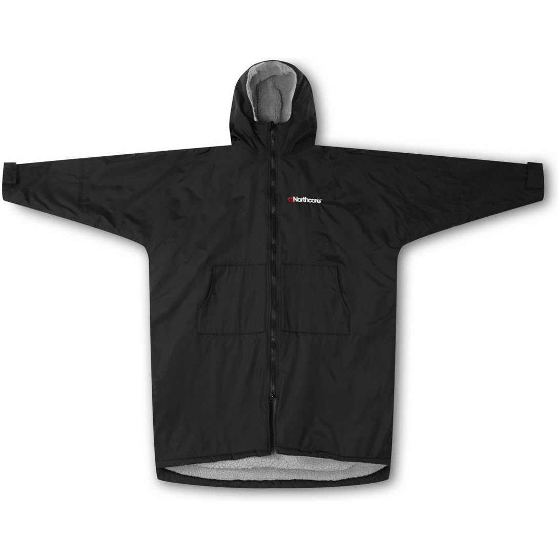 2026 Northcore Beach Basha Sport Manga Comprida Mudança Robe / Poncho NOCO24N - Black