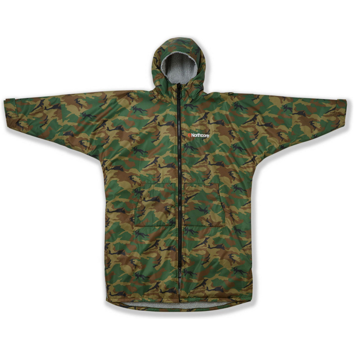 2026 Northcore Beach Basha Sport Manga Comprida Mudança Robe / Poncho NOCO24N - Camo