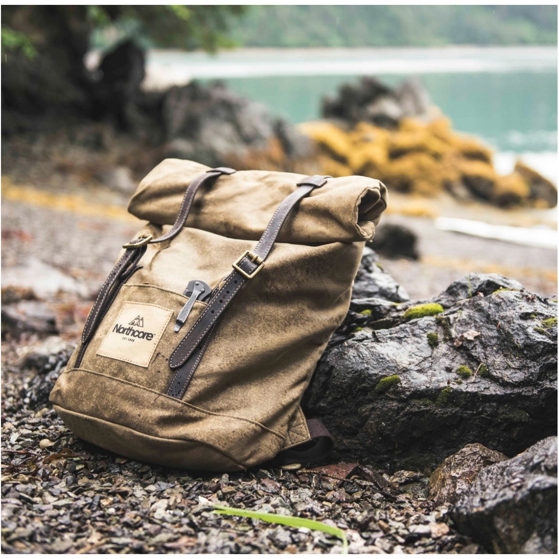 2026 Northcore Waxed Canvas Back Pack NOCO118 - Stone Grey