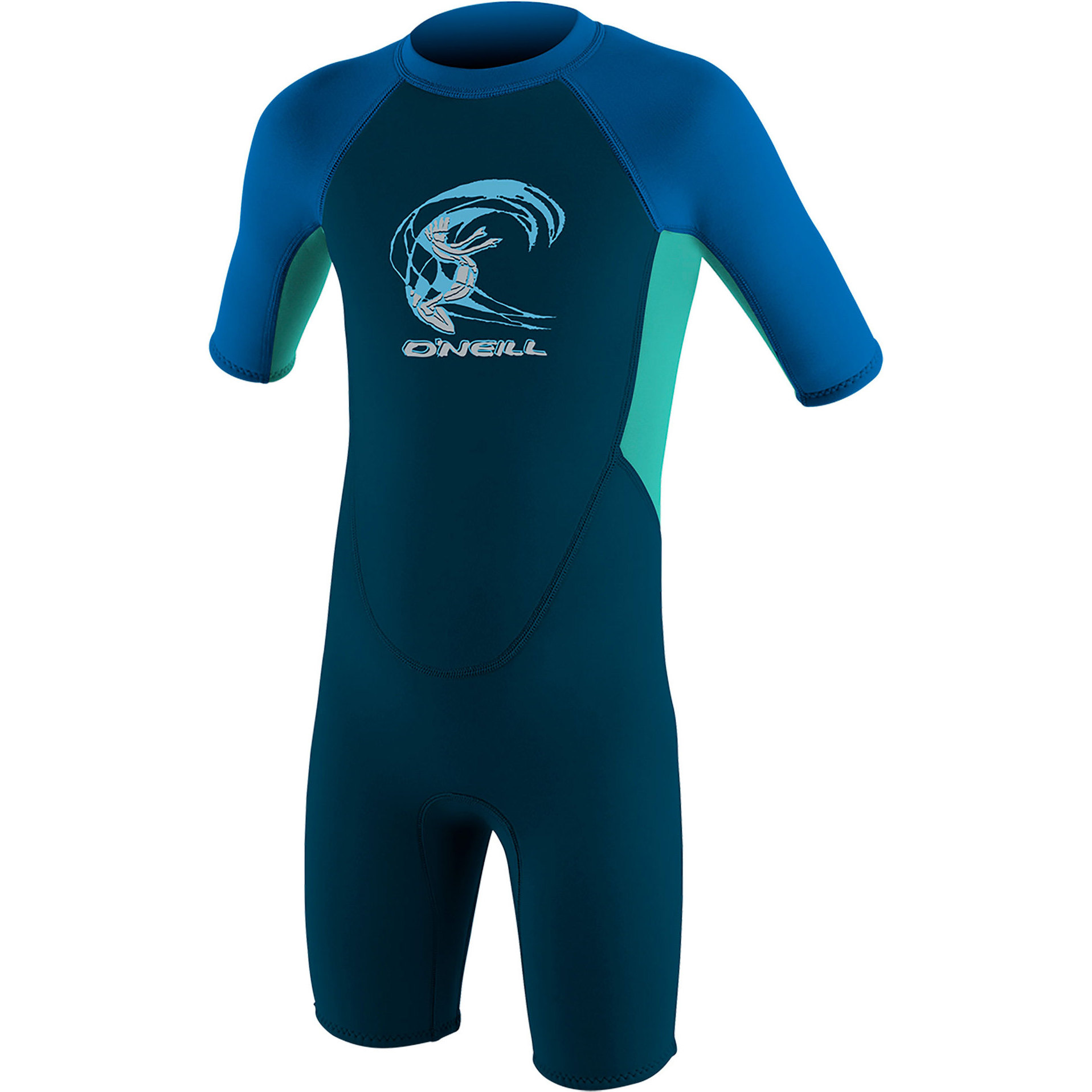 2026 O'neill Criança Reactor 2mm Back Zip Shorty Fato De Mergulho 4867 - Slate / Aqua / Ocean