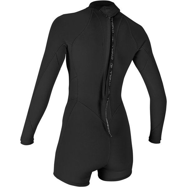 2026 O'Neill Mulher Bahia 2/1mm Back Zip Manga Comprida Shorty Fato De Neopreno Black 5291
