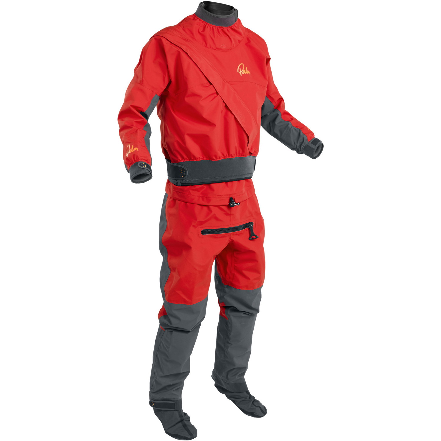 2025 Palm Cascade Mens Front Zip Kayak Drysuit 11741 - Flame Red