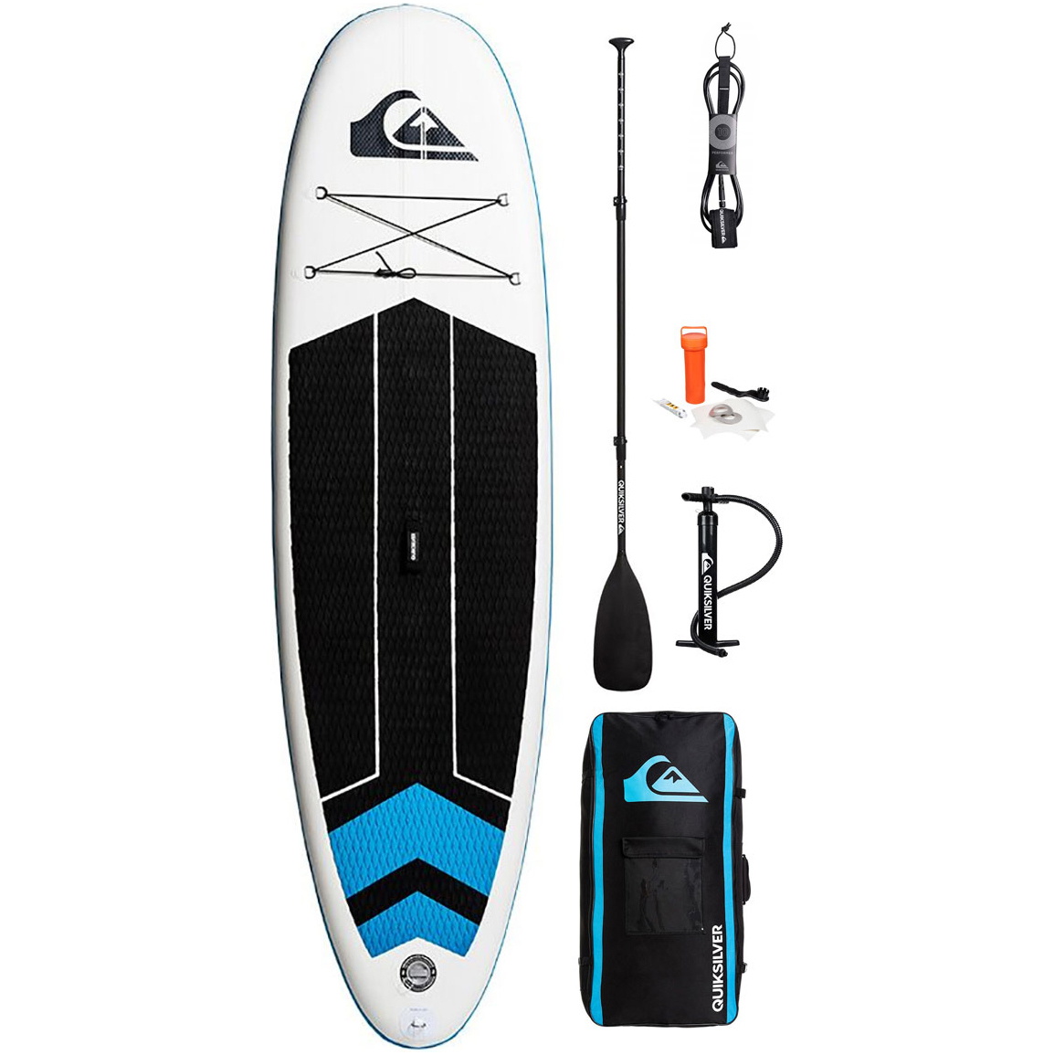 Quiksilver Isup 10'6x32 "inflável Stand Up Paddle Board Inc. Bomba, Remo, Bolsa E Trela Eglisqs106