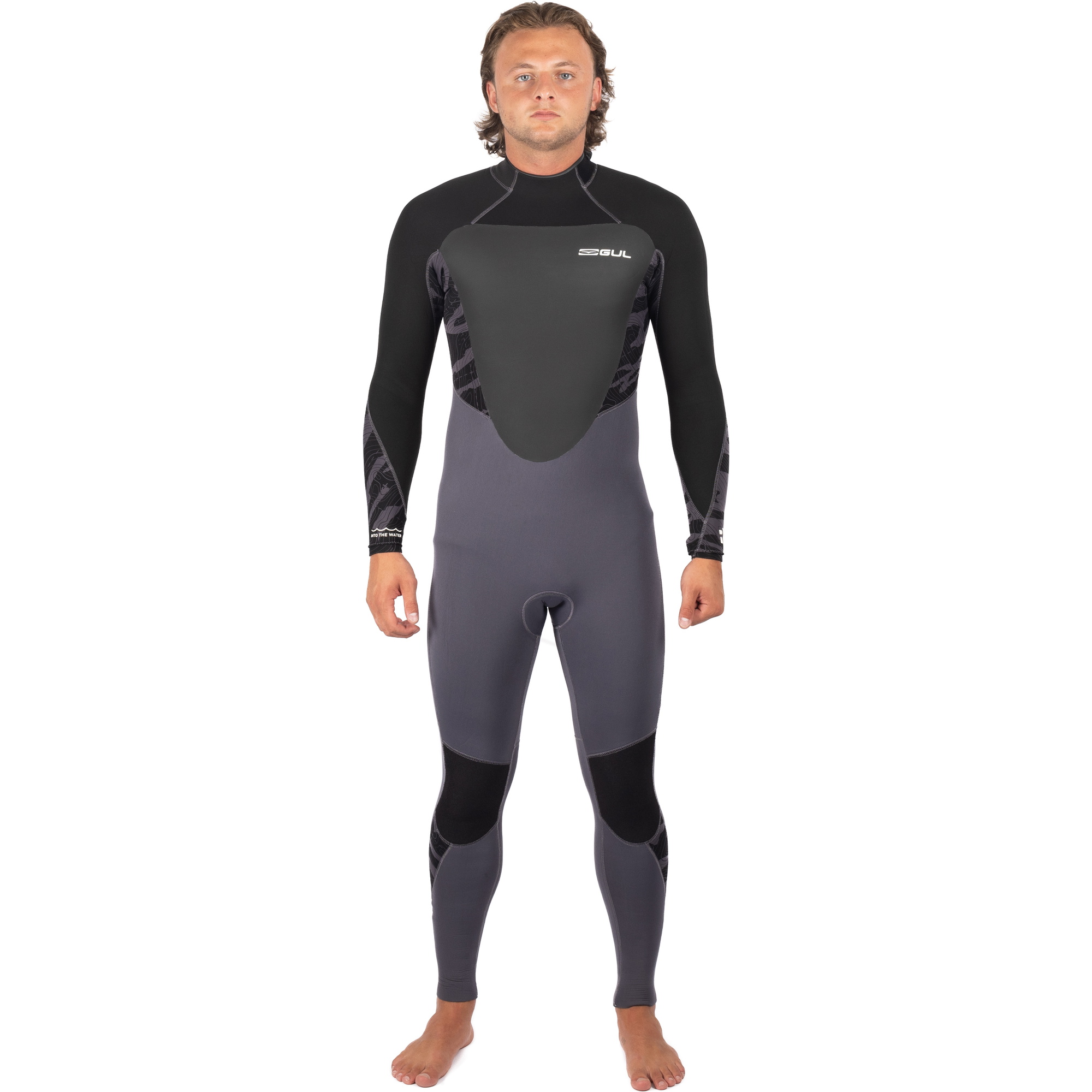 2025 Homem Generoso Response 5/3mm Gbs Back Zip Fato De Mergulho Re1213-c1 - Cinzento / Preto